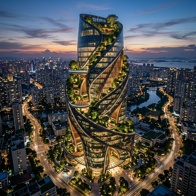 Futuristic Biophilic Skyscraper